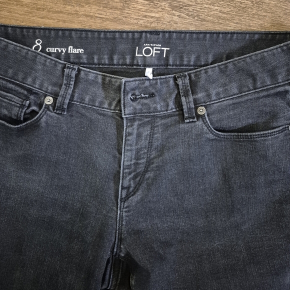 LOFT Curvy Flare Denim in Deep Indigo - Picture 3 of 4